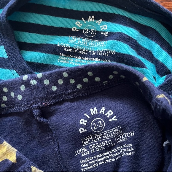 Primary stripe tree star heart dots pajamas - Picture 2 of 2